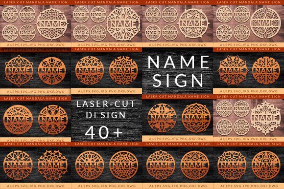 Download Laser Cut Mandala Name Sign SVG Bundle - Svg bundle Collection