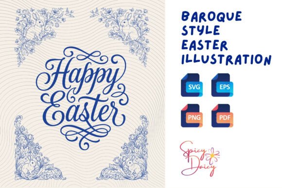Download Happy Easter SVG Bundle Baroque Floral - Svg bundle Collection