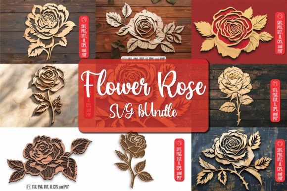 Download Laser Cut Wood Flower Rose SVG Bundle - Svg bundle Collection