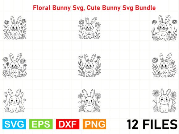 Download Floral Bunny Svg, Cute Bunny Svg Bundle - Svg bundle Collection