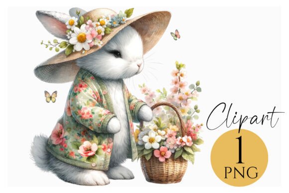 Download Spring Bunny with Flowers PNG - Bunny with flowers png Collection