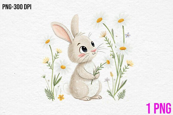 Download Cute Bunny with Flowers PNG - Bunny with flowers png Collection